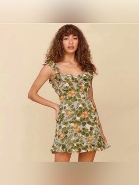 Reformation orange grove mini dress